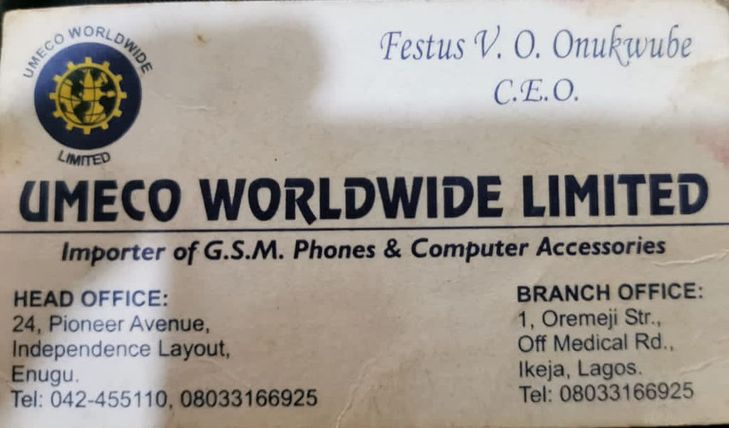 Festus Umeadi onukwube 1